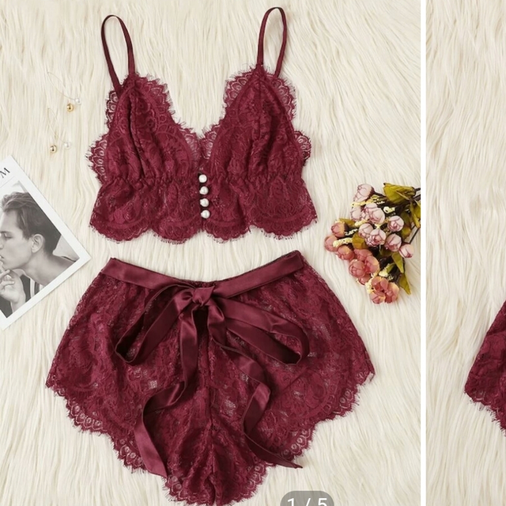 NWOT SHEIN Floral Lace Lingerie Set